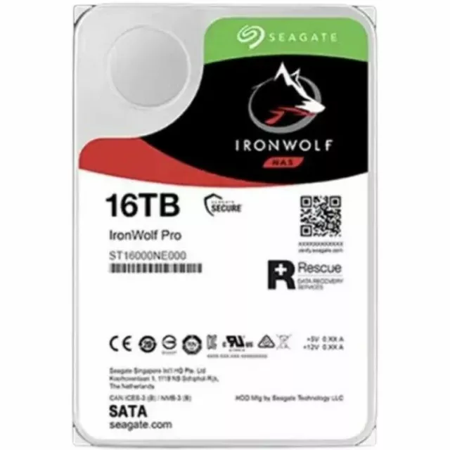 Seagate IronWolf Pro 16TB Internal 7200RPM 3.5" (ST16000NE000) HDD