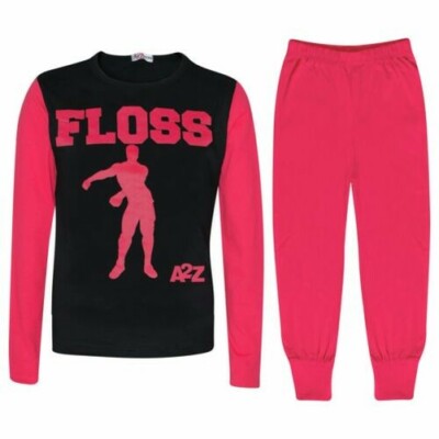 Bambini Ragazzi Ragazze Pigiama Rosa alla Moda Filo Interdentale A2Z stampa Natale Abbigliamento Outfit Set 