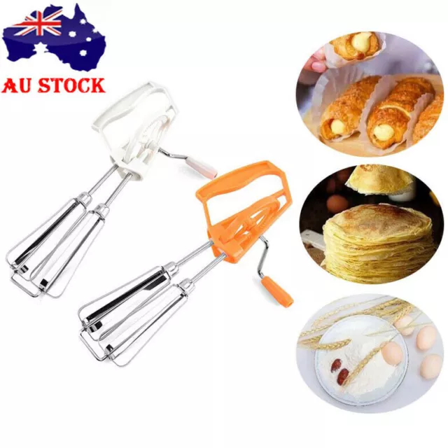 Cooking Tool Hand Egg Whish Stainless Steel Rotary Egg Beater New Mixer