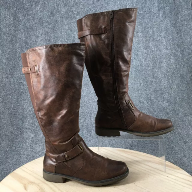 Baretraps Boots Womens 9 M Sophy2 Knee High Tall Riding Brown Leather Zipper