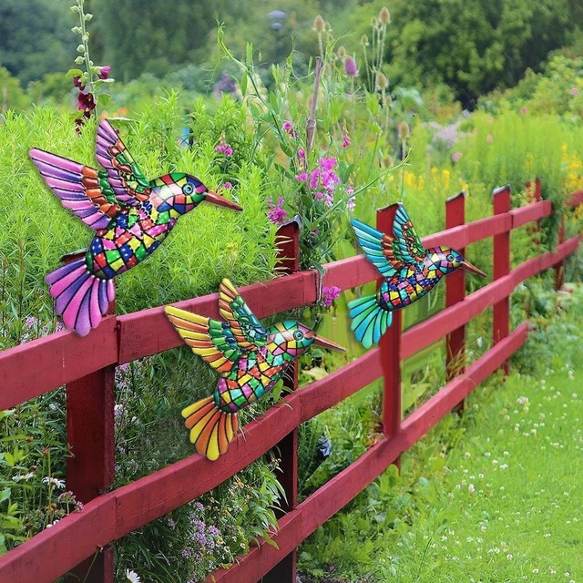 Metall-Vogel Dekorative Artikel Garten Hof 4pc Eisen Hängende Ornament