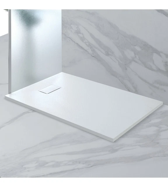 Piatto Doccia Effetto Pietra Bianco, 80X140 Cm