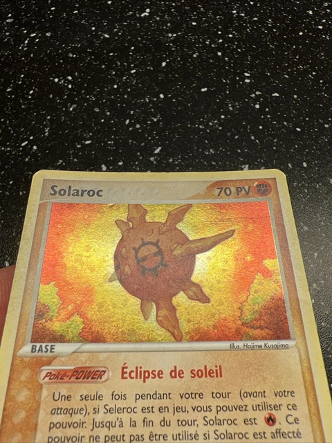 Pokemon Solaroc 13/100 Holo Card Ex French Sandstorm Vf fr Swirl 3
