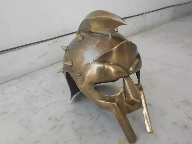 Medieval 18G Steel Gladiator Helmet W/Leather Liner