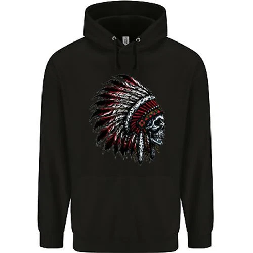 Indian Skull Headdress Biker Motorcycle Childrens Kids Hoodie