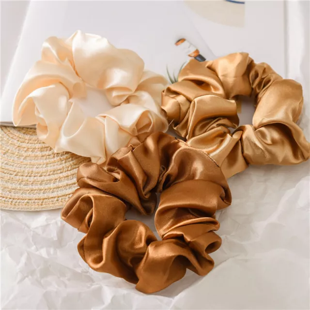 Scrunchies Per Capelli In Raso Setoso Da Donna Anello Elastico In Gomma ☆