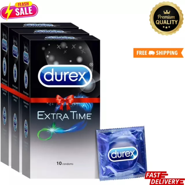 Durex Condoms - Extra Time for Extended Pleasure (10 Count Pack of 3 Total 30 AU