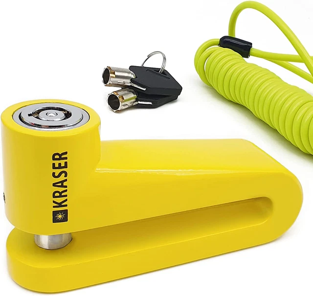 KR710Y Bloccadisco Moto, Bloccaggio Ø10, Serratura a Sfera Antitrapano, Accessor