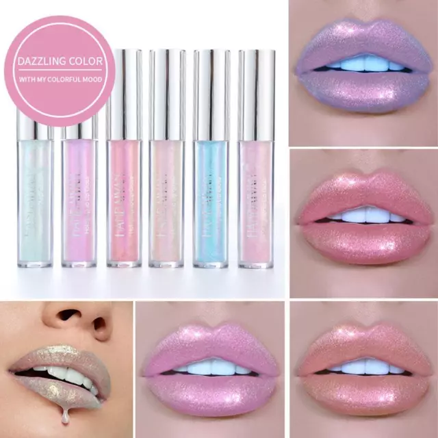 Lip Gloss Longlasting Glitter Lip Glaze Lipstick Shimmering Glow Polarized I7G6