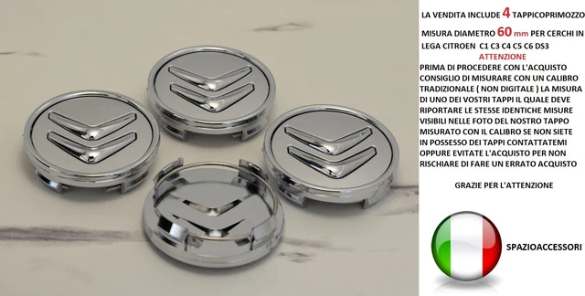 4 Coprimozzo Per Citroen 60mm - Nero, Per C1, C3, C4, C5, C6, DS3 - Foto 11