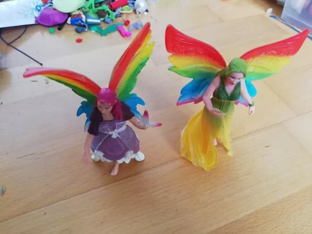 Schleich Bayala 2x Elfen Feen Regenbogenfee