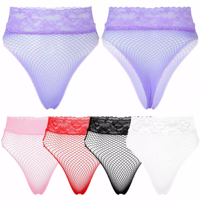 WOMEN'S SEXY PANTIES Underwear See Through Mesh Briefs Thong Knickers ...