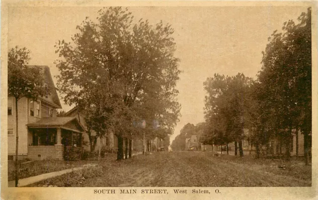 Ohio, OH, West Salem, South Main Street 1910's Postcard