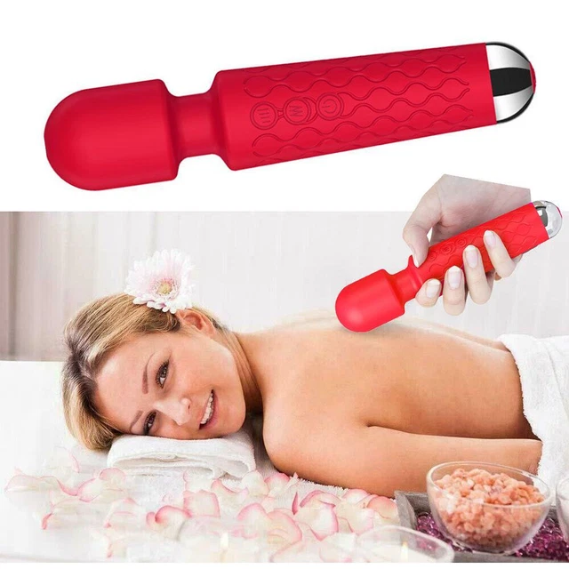 Varita de masajeador de mano masaje vibratorio mágico motor de terapia de cuerpo completo 20 velocidades
