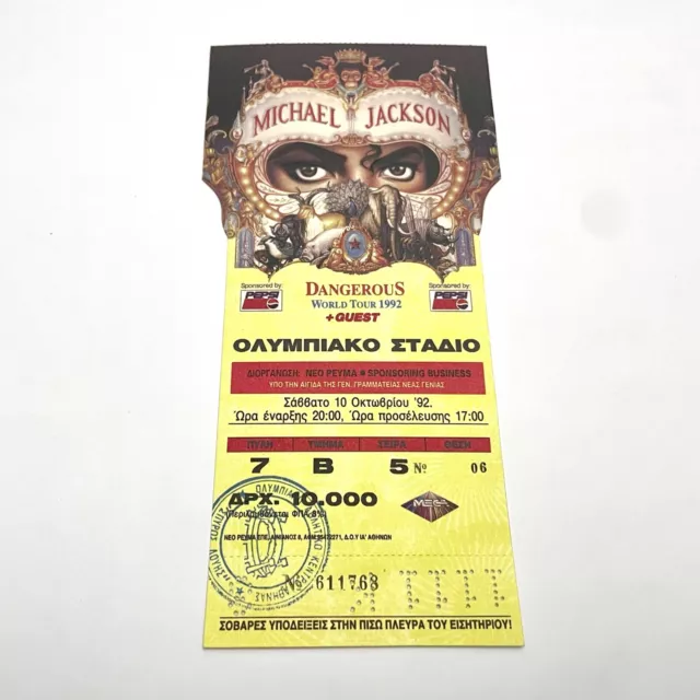 Michael Jackson Dangerous Tour Greek Ticket (1992)