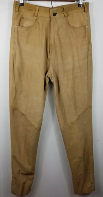 VTG Stelzig Of Texas Pants Chamoise Suede Leather 30 X 34 Womens Tan