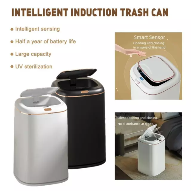 Bidone della spazzatura intelligente attivato da sensore grande capacità casa impermeabile Wast_