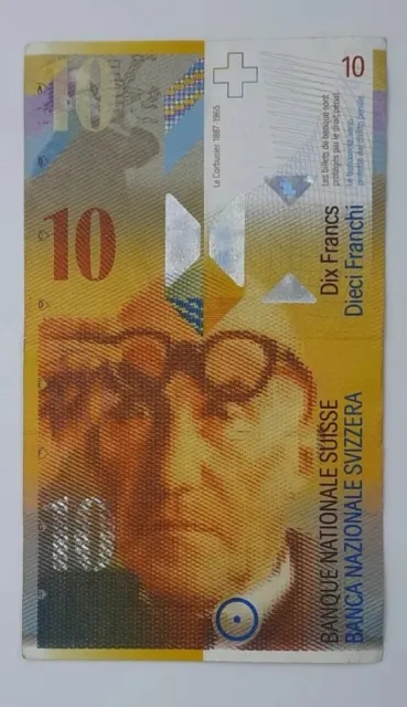 2000 - Switzerland, Suisse - 10 Franken, Francs Banknote, Serial No. 00G 2757922