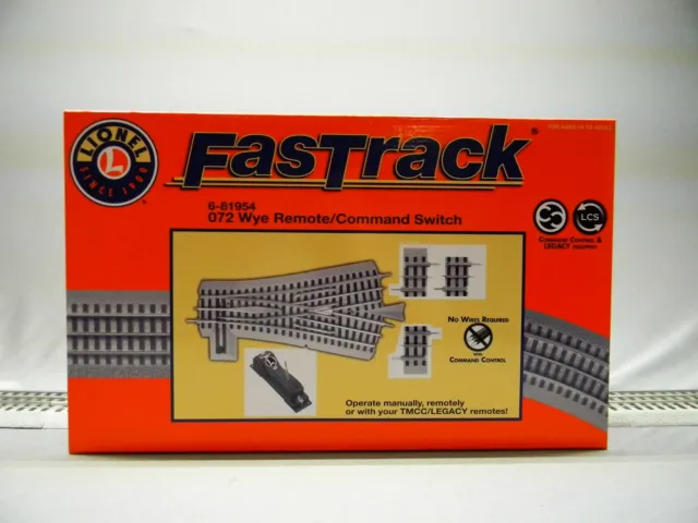 LIONEL O GAUGE FASTRACK 072 REMOTE/COMMAND WYE SWITCH right train 6-81954 NEW