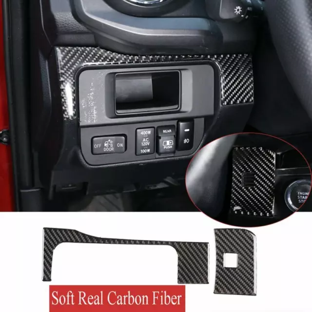 Real Carbon Fiber Dashboard Side Decorative Trim Fit For Toyota Tacoma 2015-2020