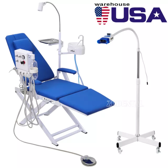 Silla plegable portátil dental+unidad de turbina 4H/máquina de blanqueamiento