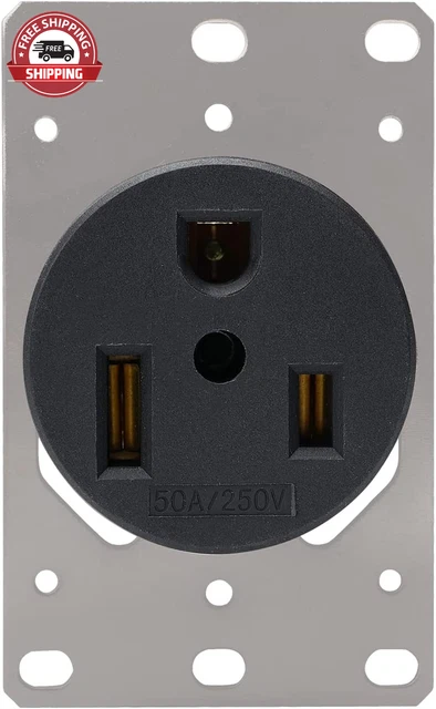 STARELO Flush Mounting Receptacle NEMA 6-50R, 50A 250V 2 Pole 3 Wire Grounding S