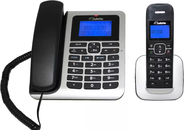 DeTeWe BeeTel 860 Tischtelefon mit Anrufbeantworter und schnurlos Mobilteil