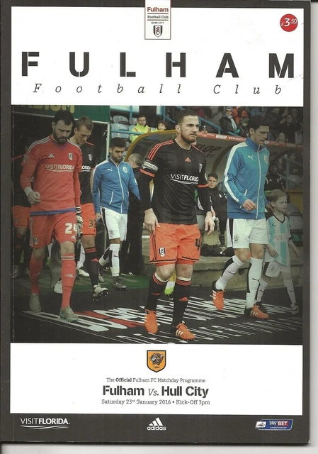 Football Programme FULHAM v HULL CITY Jan 2016