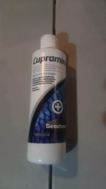 Seachem Cupramine 250mL Fish Tank Aquarium Additive Treatment Buffered Copper