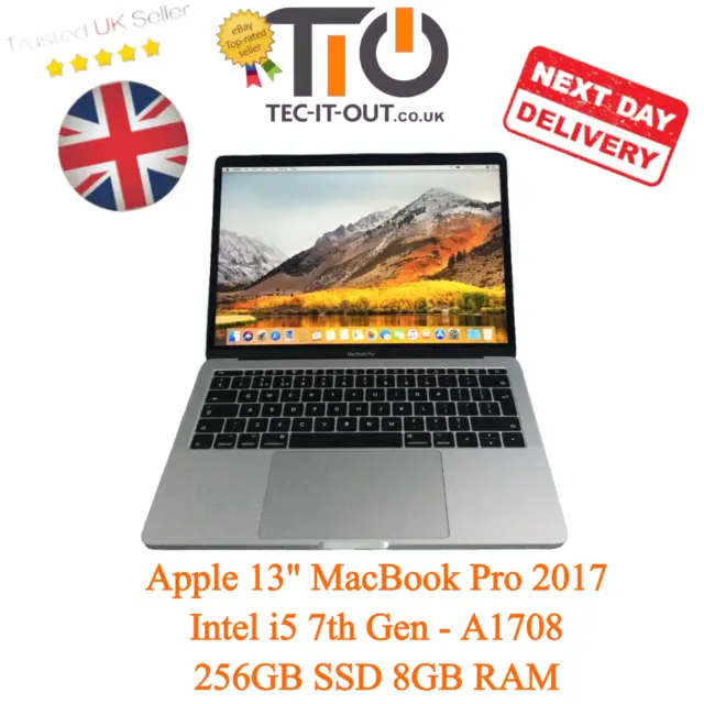 Apple 13" MacBook Pro 2017, Intel i5 7th Gen 256GB SSD 8GB RAM - A1708