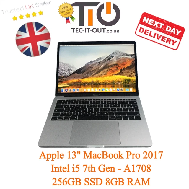 Apple 13" MacBook Pro 2017, Intel i5 7th Gen 256GB SSD 8GB RAM - A1708