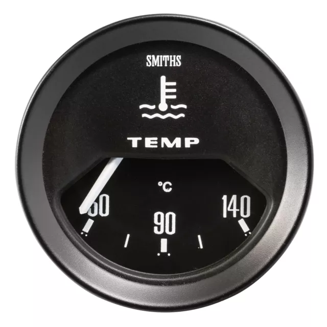 Smiths Classic Electrical Water Temperature Gauge - Black Dial Face & Bezel