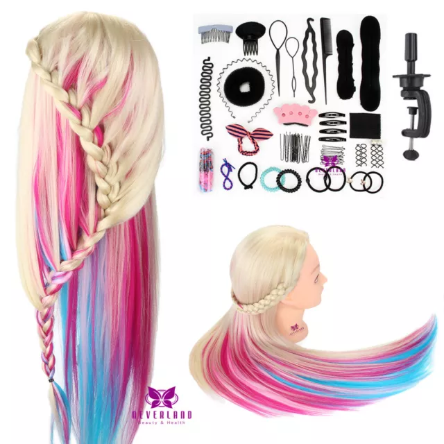 26" Salon Color Hair Training Head Hairdressing Styling Mannequin Doll + Clamp