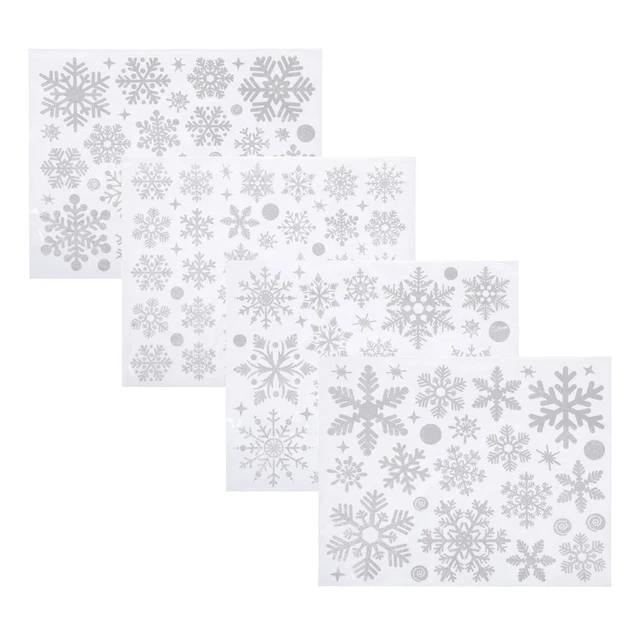 4 Pcs Wandaufkleber Weihnachtsschneeflocke-Aufkleber Weihnachtsdekoration Glas