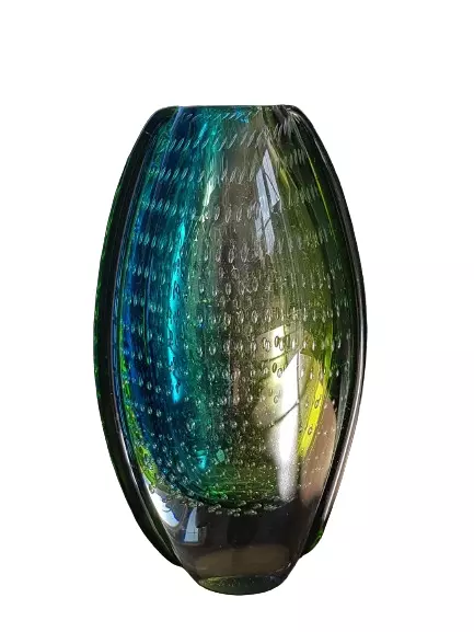 Muranoglas Stil XL Vulst Vase Blau Grün ca. 4 kg