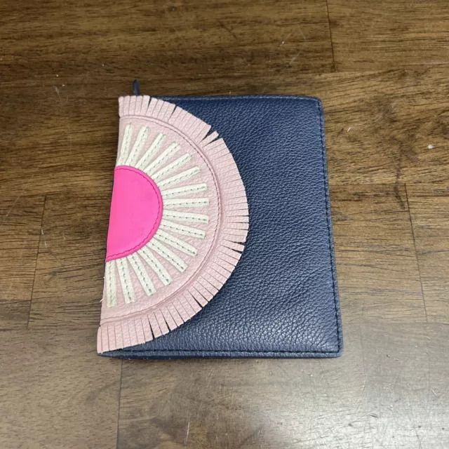 Fossil Blue RFID Passport Holder Starburst Leather