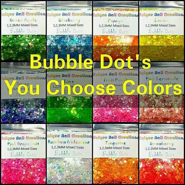 DOT Glitter~Multi-Sizes~U CHOOSE~Nail•Acrylic•Gel•Body Art•Face•Festival•Crafts