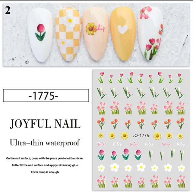Nails Blooming Flower Stickers Rose Water Transfer Decals Art Nail Decoration US