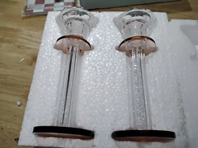 Clear Glass Candle Stick Holders 6.4 Ins,New In Box .