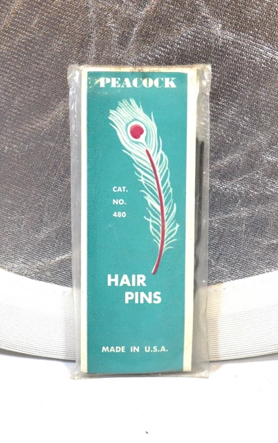 Vintage Peacock Hair Pins NOS 15 Three Inch Bobby Pins Unused Unopened Package