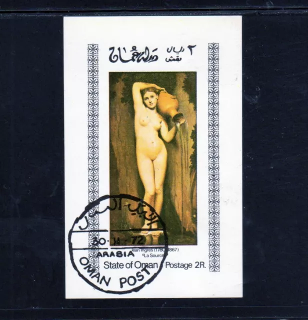 Oman 1972 Nude Paintings Mint Vf Nh O.g Imp. S/S Cto (131O)