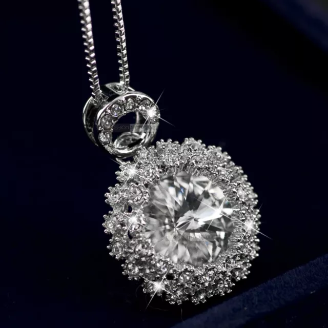 18K Gold Gf Made With Swarovski Crystal Wedding Pendant Necklace