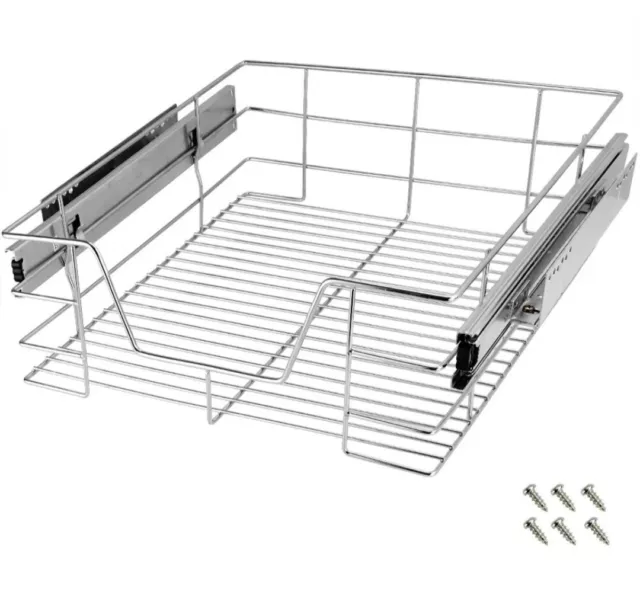 Casaria Retrofit Wire Basket Drawer for Kitchen Cabinets 50cm cabinet width