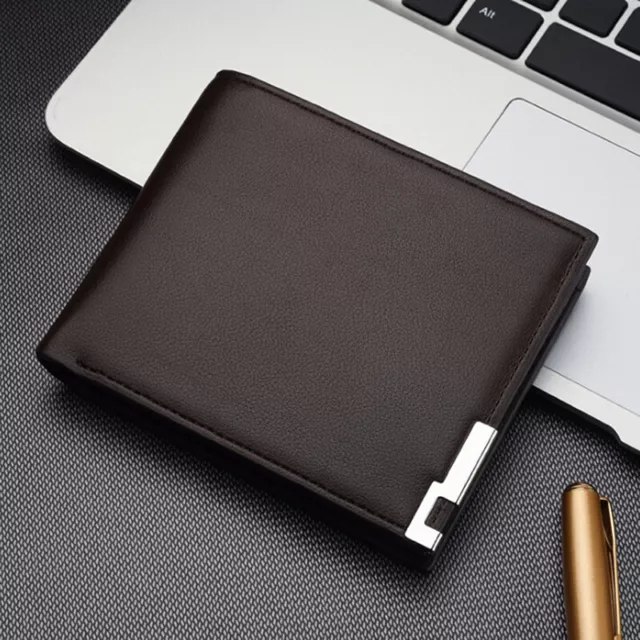 Men's Leather Bifold ID Card Holder Purse Wallet Billfold Handbag Slim Clutch 3C