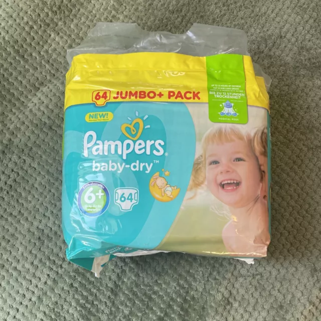 Seltene Vintage Pampers Baby trocken Größe 6+ Windeln Jumbo + Packung 2016