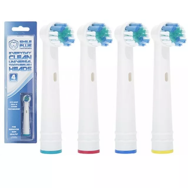 4 X Têtes de Brosse à Dent Électrique Compatible Oral B Braun Remplacement Tête