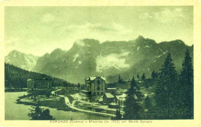 MISURINA (Belluno). Dolomiti. Albergo. Non vg. anni '40.