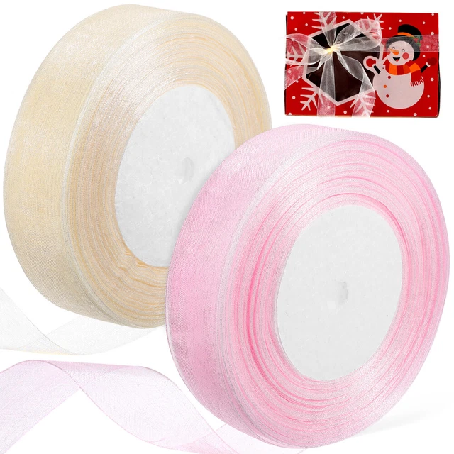 2 Rolls Transparent Ribbons Easter Ribbon Party Decoration Ribbon Crafts
