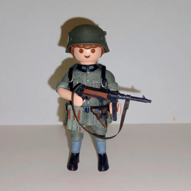 Figura Personalizzata Playmobil: Polizia Militare Tedesca Con Cane, WW2 Seconda Guerra Mondiale, Made In Spain