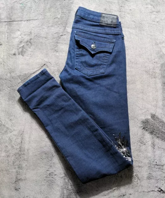 True Religion Julie Flap Pockets Skinny Women's Jeans Size 29 Dark Wash